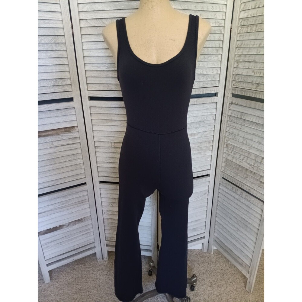 Wilfred Free Aritzia Divinity Flare Jumpsuit Size Medium Black Stretch EUC